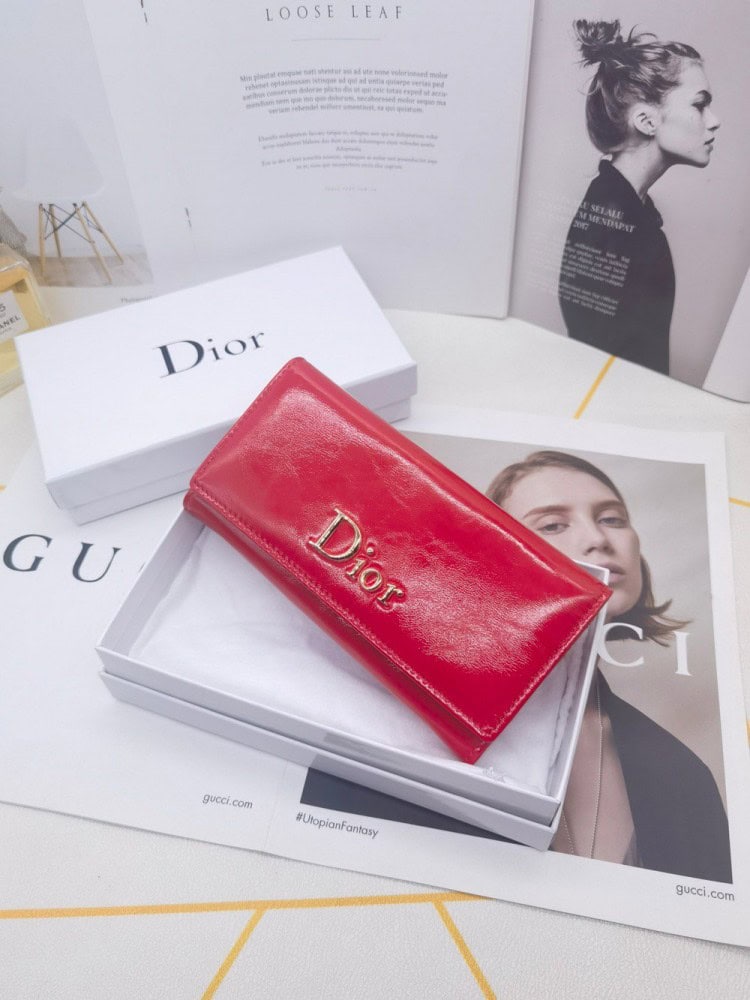 【AT10170】ディオールの赤い牛革財布 - 高級エレガンスで品位向上！ | Christian Dior