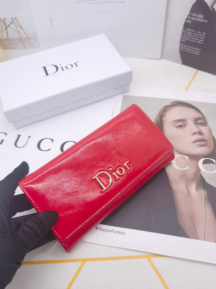 【AT10170】ディオールの赤い牛革財布 - 高級エレガンスで品位向上！ | Christian Dior