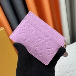 【AT10180】ルイ・ヴィトン Monogram エンプレントレザー名刺入れ - ピンク色のビジネス用途カードホルダー | LV