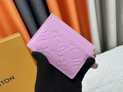 【AT10180】ルイ・ヴィトン Monogram エンプレントレザー名刺入れ - ピンク色のビジネス用途カードホルダー | LV
