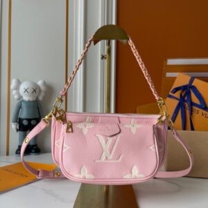 【AT10187】ルイ・ヴィトンのピンク麻雀バッグ - エレガントな女性用バッグ - モノグラム柄レザークラフト - 日本語表記 LV Pink Mahjong Bag | LV