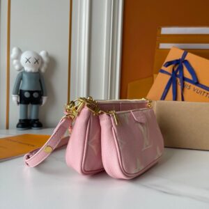 【AT10187】ルイ・ヴィトンのピンク麻雀バッグ - エレガントな女性用バッグ - モノグラム柄レザークラフト - 日本語表記 LV Pink Mahjong Bag | LV