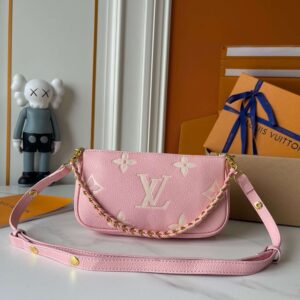 【AT10187】ルイ・ヴィトンのピンク麻雀バッグ - エレガントな女性用バッグ - モノグラム柄レザークラフト - 日本語表記 LV Pink Mahjong Bag | LV