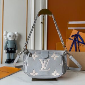【AT10188】ルイ・ヴィトンのモダンな麻雀バッグセット、贅沢なグレーブルー色合い | LV