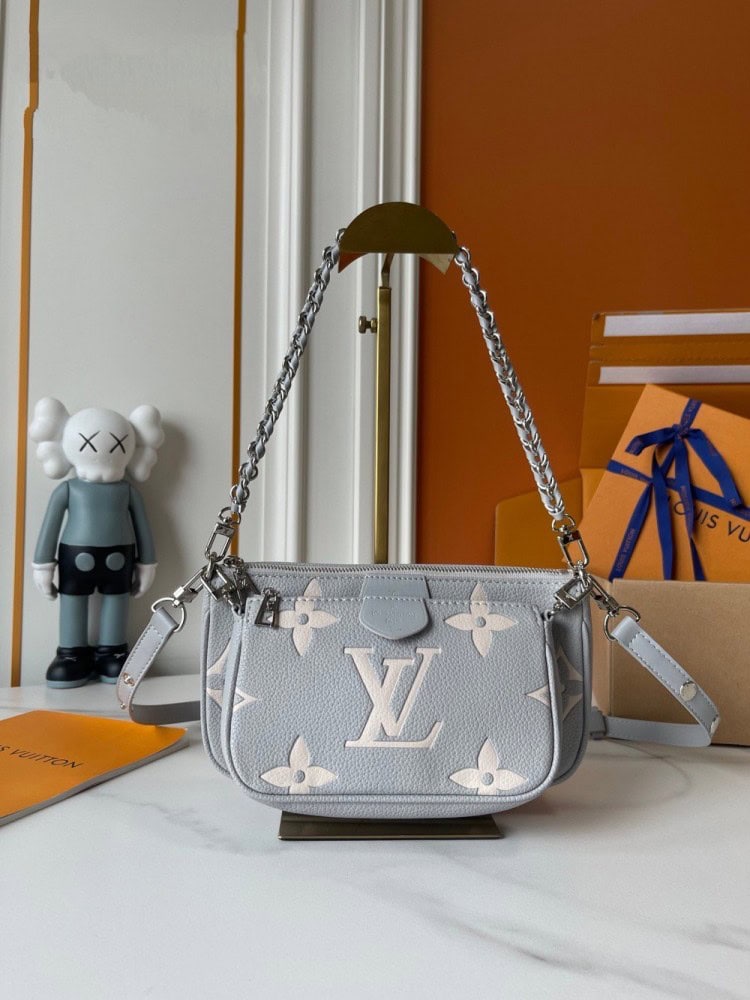 【AT10188】ルイ・ヴィトンのモダンな麻雀バッグセット、贅沢なグレーブルー色合い | LV