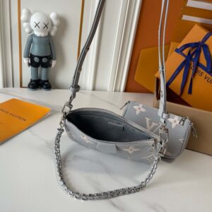 【AT10188】ルイ・ヴィトンのモダンな麻雀バッグセット、贅沢なグレーブルー色合い | LV