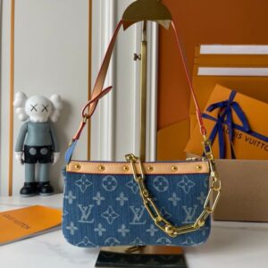 【AT10189】ルイ・ヴィトンのデニムブルーPochette Accessoires - スタイリッシュなデザインと機能性を兼ね備えた都会的なアクセサリー | Louis Vuitton