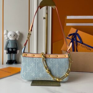 【AT10190】ルイ・ヴィトン モノグラム柄ポシェット・アクセソワール、村上隆コラボ、高級牛革トリム、メタルチェーンストラップ付き | 村上隆