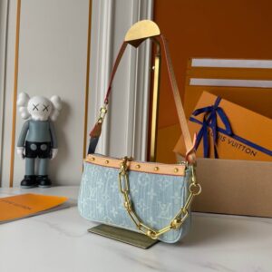 【AT10190】ルイ・ヴィトン モノグラム柄ポシェット・アクセソワール、村上隆コラボ、高級牛革トリム、メタルチェーンストラップ付き | 村上隆