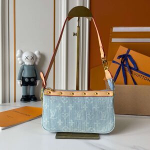 【AT10190】ルイ・ヴィトン モノグラム柄ポシェット・アクセソワール、村上隆コラボ、高級牛革トリム、メタルチェーンストラップ付き | 村上隆
