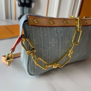 【AT10190】ルイ・ヴィトン モノグラム柄ポシェット・アクセソワール、村上隆コラボ、高級牛革トリム、メタルチェーンストラップ付き | 村上隆