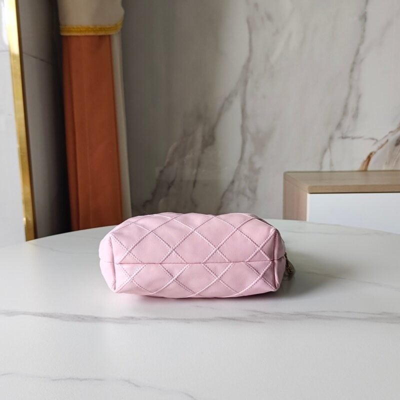 【AT10195】エレガントなピンク色のクラシック菱形柄ミニハンドバッグ | Chanel