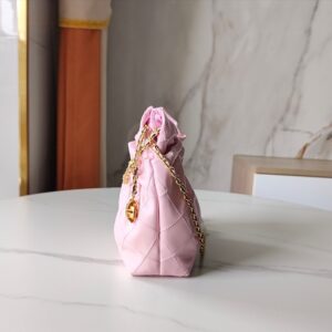 【AT10195】エレガントなピンク色のクラシック菱形柄ミニハンドバッグ | Chanel