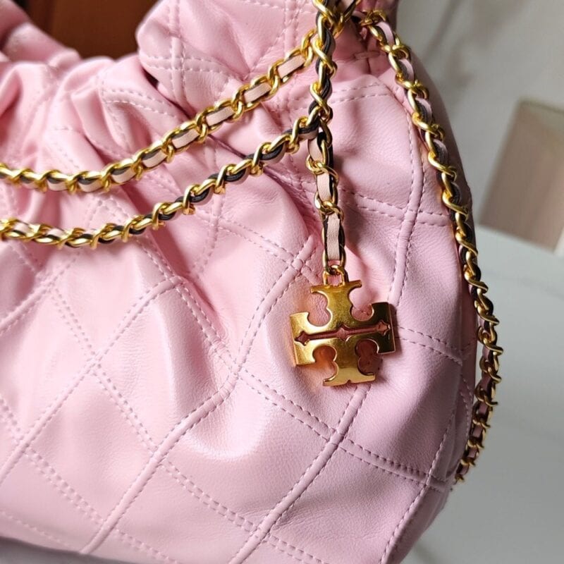 【AT10195】エレガントなピンク色のクラシック菱形柄ミニハンドバッグ | Chanel