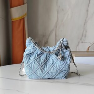 【AT10197】デニムブルーアーガイル柄ハンドバッグ -Elegance- | Chanel