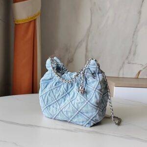 【AT10197】デニムブルーアーガイル柄ハンドバッグ -Elegance- | Chanel