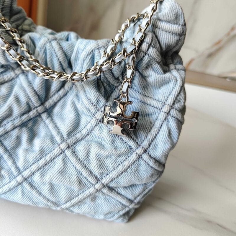 【AT10197】デニムブルーアーガイル柄ハンドバッグ -Elegance- | Chanel