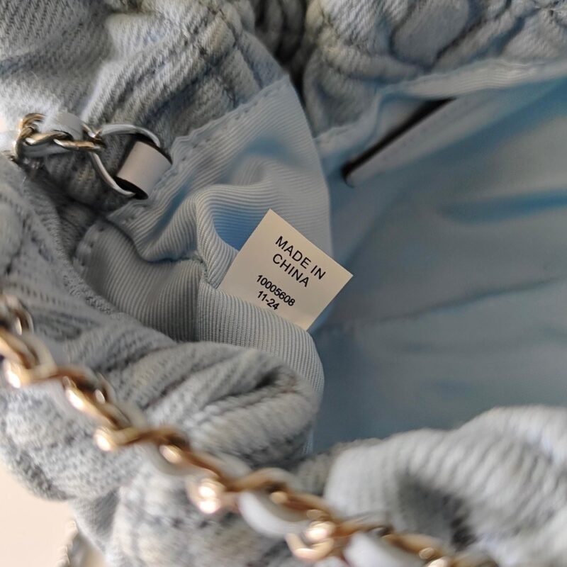 【AT10197】デニムブルーアーガイル柄ハンドバッグ -Elegance- | Chanel