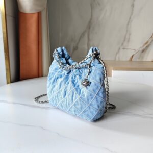【AT10198】XXXブランド ダイヤ柄デニムチェーンバッグ | ミニショルダーバッグ ブルー | Chanel Paris