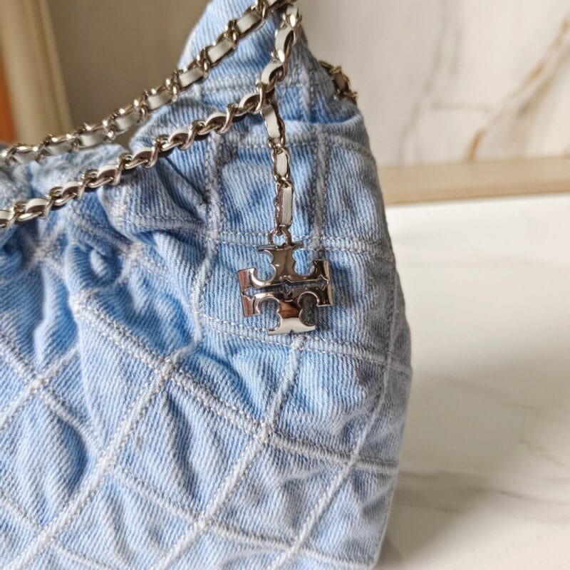 【AT10198】XXXブランド ダイヤ柄デニムチェーンバッグ | ミニショルダーバッグ ブルー | Chanel Paris