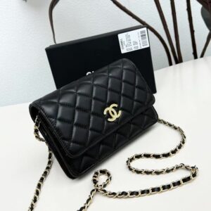 【AT10218】Chanelシリーズ ラムスキンチェーンバッグ 黒 ステッチラムスキングレイン | Chanel