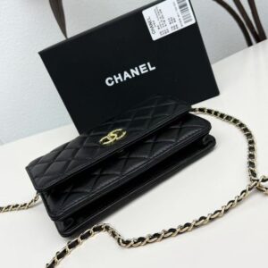 【AT10218】Chanelシリーズ ラムスキンチェーンバッグ 黒 ステッチラムスキングレイン | Chanel