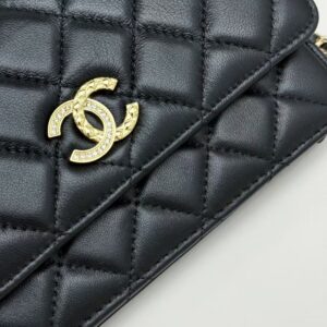 【AT10218】Chanelシリーズ ラムスキンチェーンバッグ 黒 ステッチラムスキングレイン | Chanel