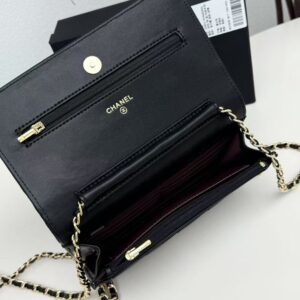 【AT10218】Chanelシリーズ ラムスキンチェーンバッグ 黒 ステッチラムスキングレイン | Chanel