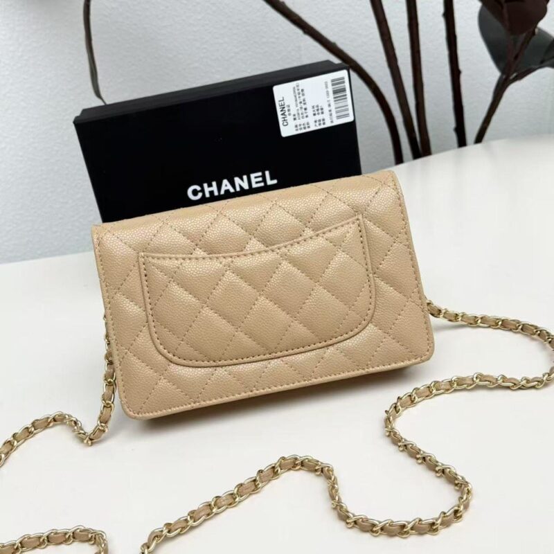 【AT10220】ChanelのクラシックなWOCシリーズショルダーバッグ - 豪華なアプリコットカラーの羊革 - 女性のユニークな気質を演出する | Chanel
