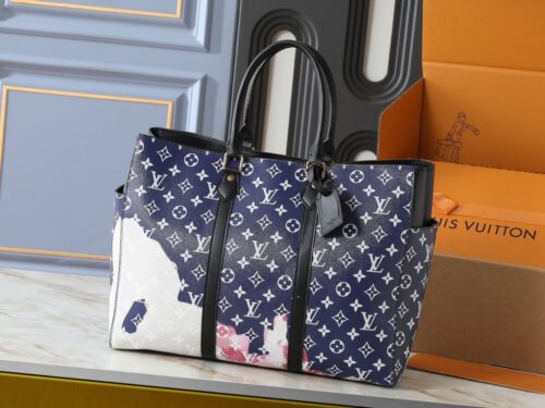 【AT10561】ルイ・ヴィトンのモノグラム柄ブルーハンドバッグ、芸術的なラグジュアリースタイル | Louis Vuitton