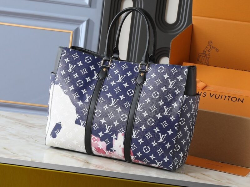 【AT10561】ルイ・ヴィトンのモノグラム柄ブルーハンドバッグ、芸術的なラグジュアリースタイル | Louis Vuitton