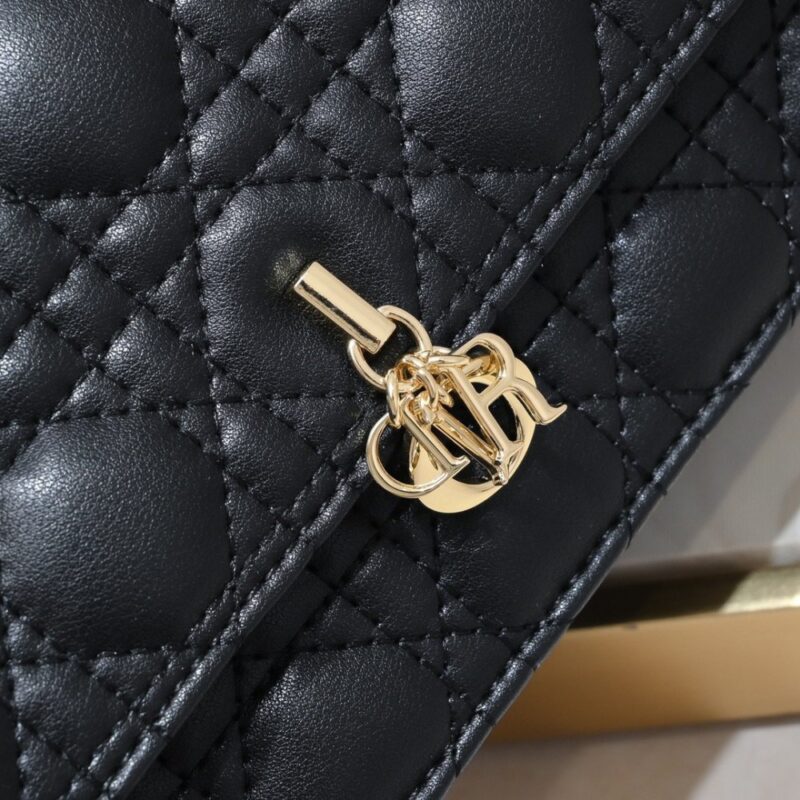 【AT10583】ディオール（Dior）のクラシックな黒い羊皮ハンドバッグ24*7.5*14cm | Christian Dior