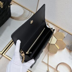 【AT10583】ディオール（Dior）のクラシックな黒い羊皮ハンドバッグ24*7.5*14cm | Christian Dior
