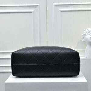 【AT10597】シャネルインスパイア ダイヤ型柄 トートバッグ 黒 本革 高級 ブランドのエレガンス | Chanel