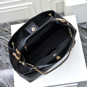 【AT10597】シャネルインスパイア ダイヤ型柄 トートバッグ 黒 本革 高級 ブランドのエレガンス | Chanel