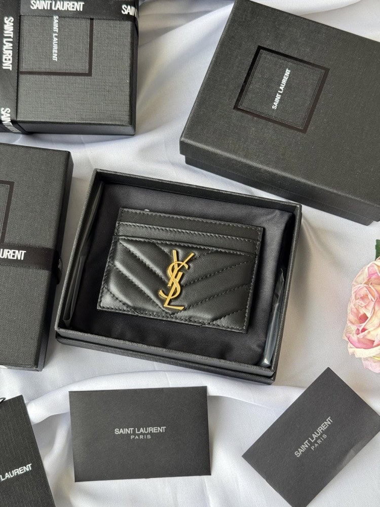 【AT10606】YSL（イヴ・サンローラン）ラムスキン名刺入れ: 高級ラグジュアリー・ビジネスカードホルダー | Yves Saint Laurent
