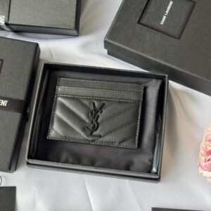 【AT10610】サンローランのクラシックなMonogram球状牛革カードケース | Saint Laurent Paris