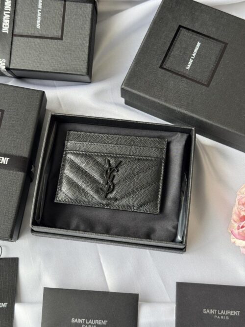 【AT10610】サンローランのクラシックなMonogram球状牛革カードケース | Saint Laurent Paris