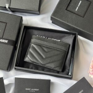 【AT10610】サンローランのクラシックなMonogram球状牛革カードケース | Saint Laurent Paris