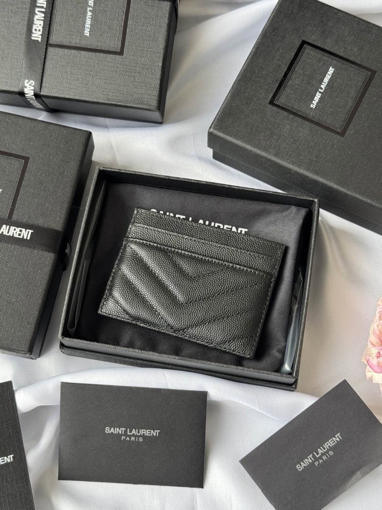 【AT10610】サンローランのクラシックなMonogram球状牛革カードケース | Saint Laurent Paris