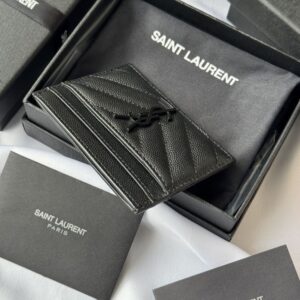 【AT10610】サンローランのクラシックなMonogram球状牛革カードケース | Saint Laurent Paris