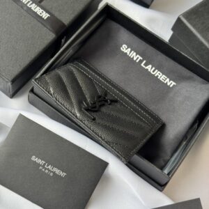 【AT10610】サンローランのクラシックなMonogram球状牛革カードケース | Saint Laurent Paris