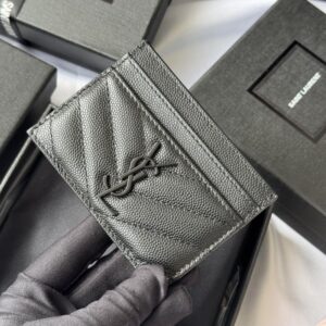 【AT10610】サンローランのクラシックなMonogram球状牛革カードケース | Saint Laurent Paris