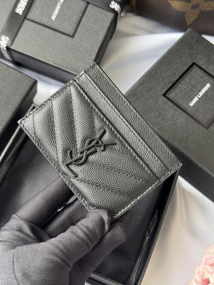 【AT10610】サンローランのクラシックなMonogram球状牛革カードケース | Saint Laurent Paris