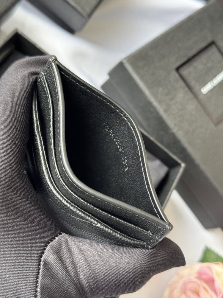 【AT10610】サンローランのクラシックなMonogram球状牛革カードケース | Saint Laurent Paris