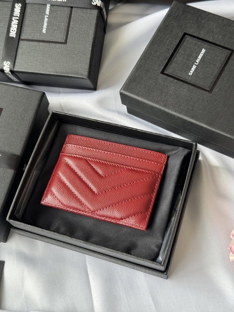 【AT10611】高級球面加工牛革カードケース YSL MONOGRAMシリーズ | Yves Saint Laurent