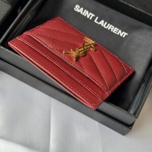 【AT10611】高級球面加工牛革カードケース YSL MONOGRAMシリーズ | Yves Saint Laurent