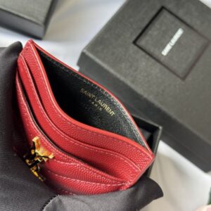 【AT10611】高級球面加工牛革カードケース YSL MONOGRAMシリーズ | Yves Saint Laurent