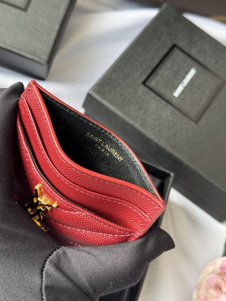【AT10611】高級球面加工牛革カードケース YSL MONOGRAMシリーズ | Yves Saint Laurent