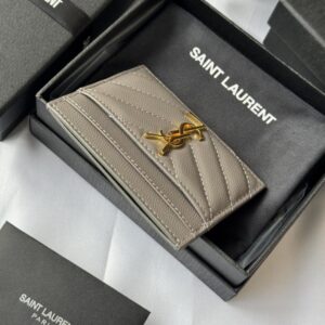 【AT10615】Saint Laurent モノグラム カードケース - 高品質な球面牛革とYSL金属ロゴが魅力的 | YSL